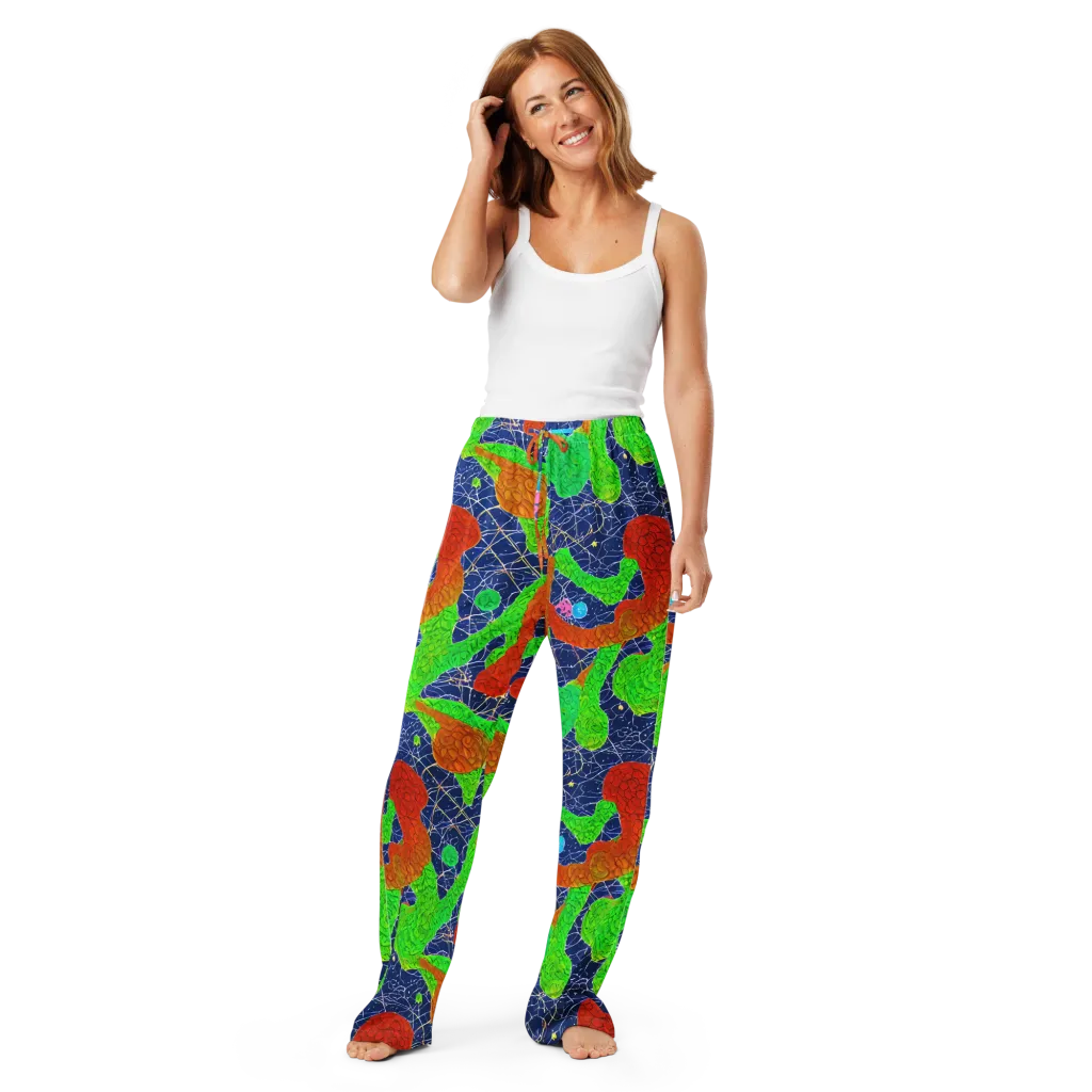 Lime Inferno on Women's Pajama Pants — Front