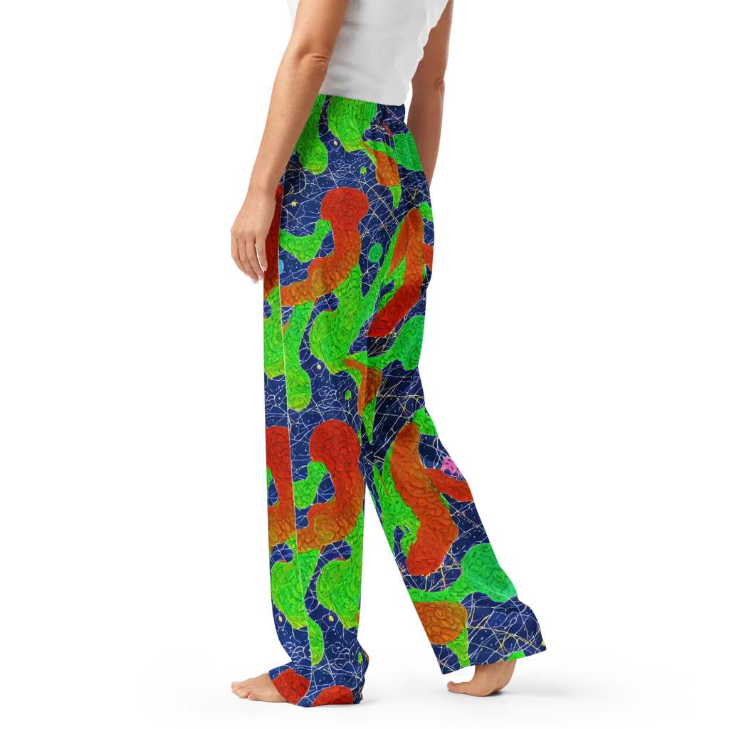 Lime Inferno on Women's Pajama Pants — Left