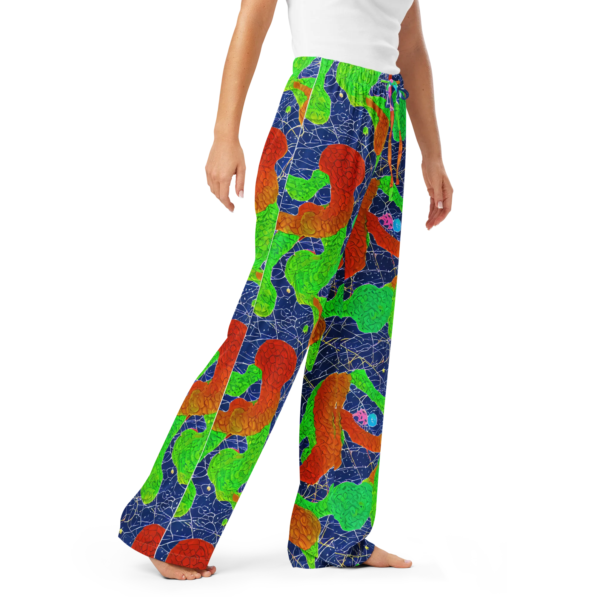 Lime Inferno on Women's Pajama Pants — Right Front