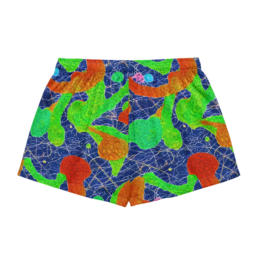 Lime Inferno on Women's Pajama Shorts — Back