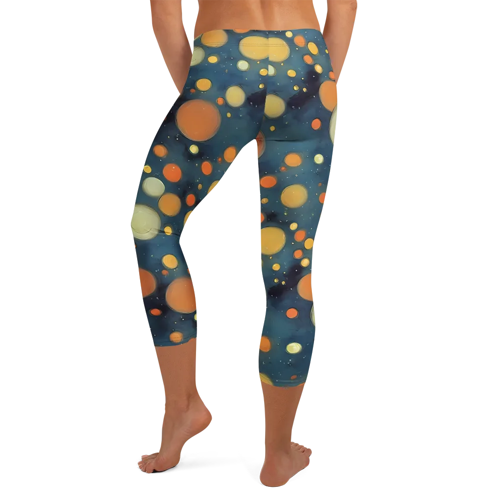 Midnight Orbs on Capri Leggings — Back