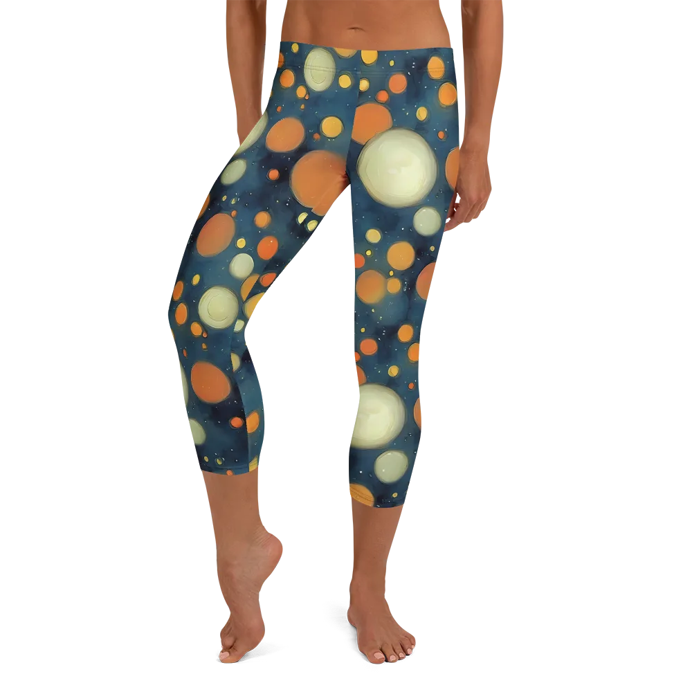 Midnight Orbs on Capri Leggings — Front