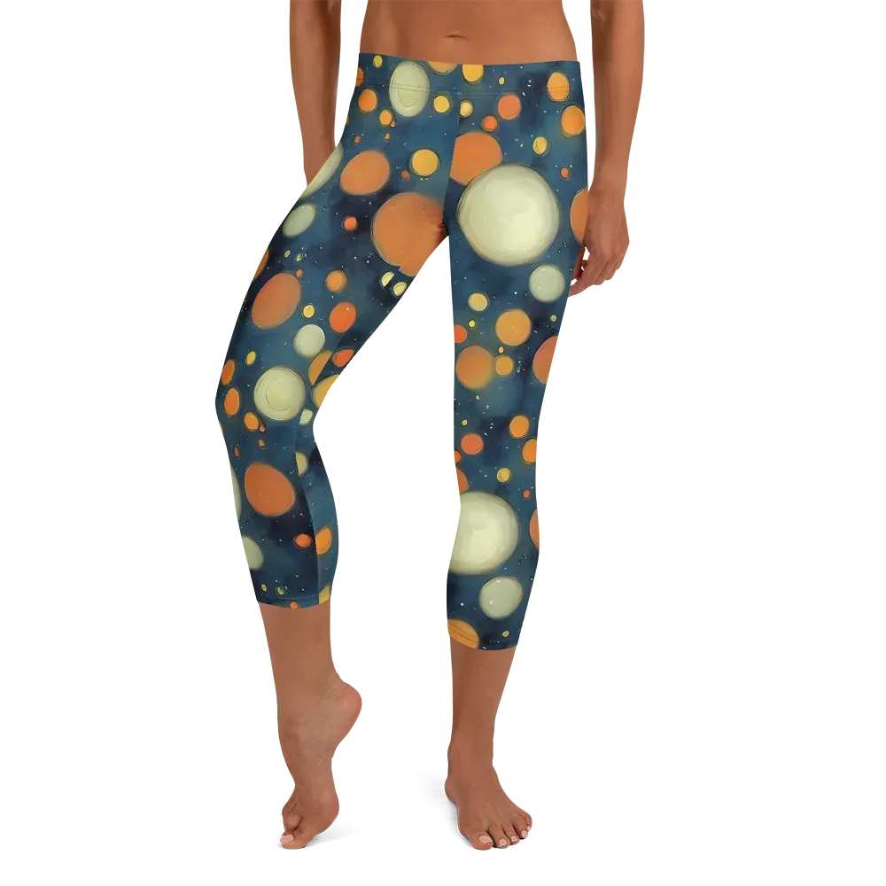 Midnight Orbs on Capri Leggings — Front