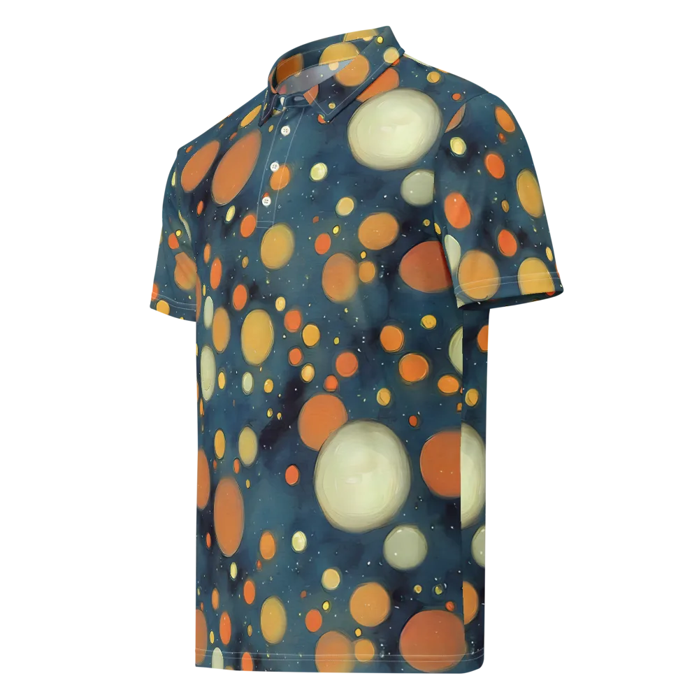 Midnight Orbs on Men's Slim Fit Polo Shirt — Left Front