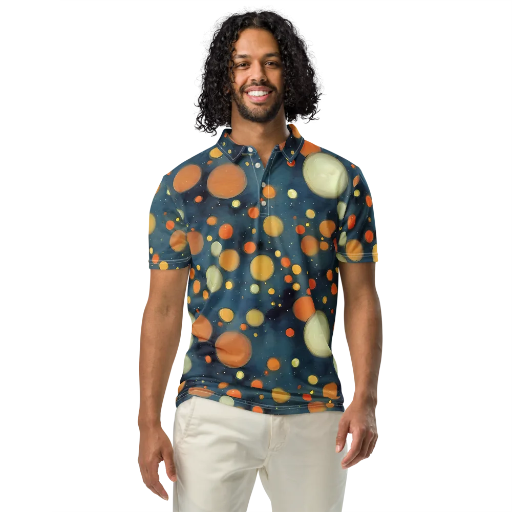 Midnight Orbs on Men's Slim Fit Polo Shirt — Front