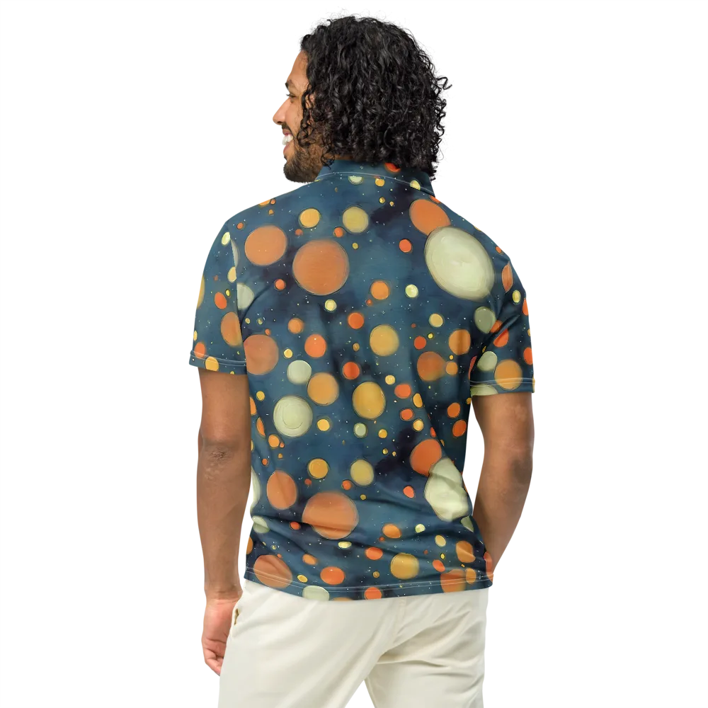 Midnight Orbs on Men's Slim Fit Polo Shirt — Back