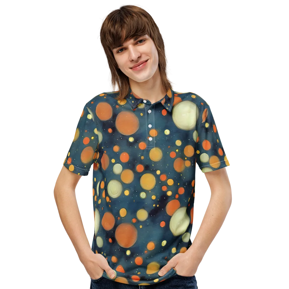 Midnight Orbs on Men's Slim Fit Polo Shirt — Front