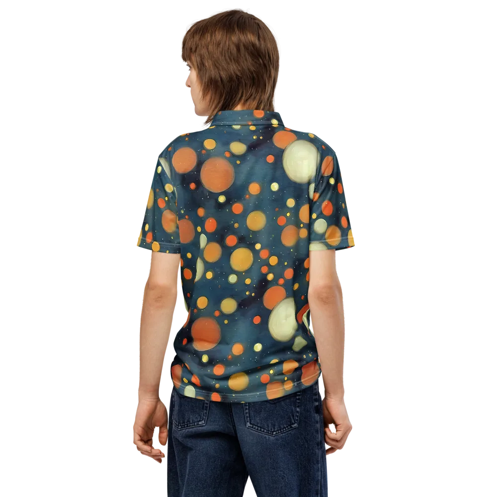 Midnight Orbs on Men's Slim Fit Polo Shirt — Back
