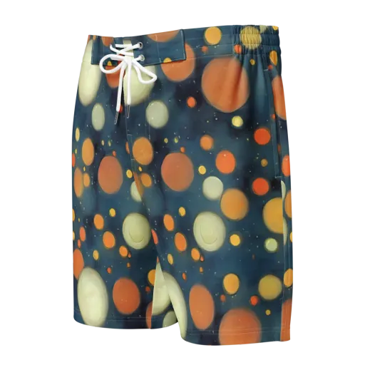 Midnight Orbs on a Men's Board Shorts