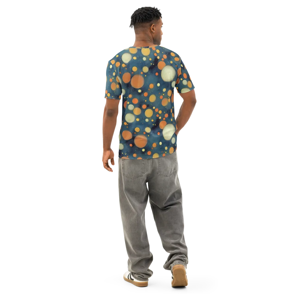 Midnight Orbs on Men's Cotton Crew Neck T-Shirt — Back
