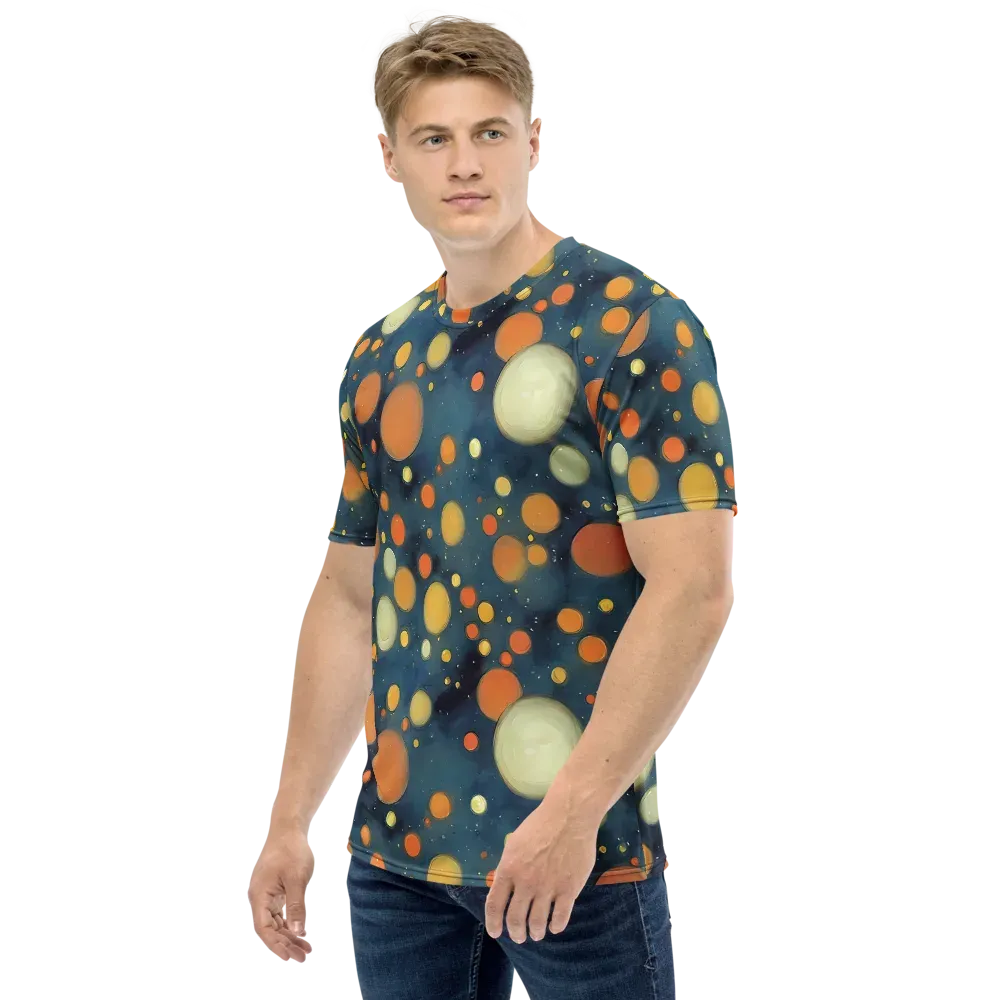 Midnight Orbs on Men's Crew Neck T-Shirt — Left