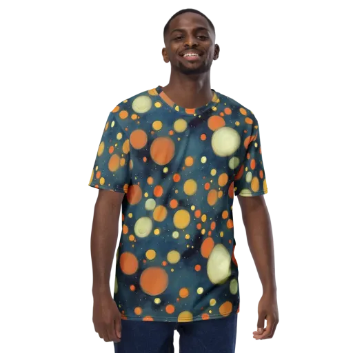 Midnight Orbs on a Men's Crew Neck T-Shirt