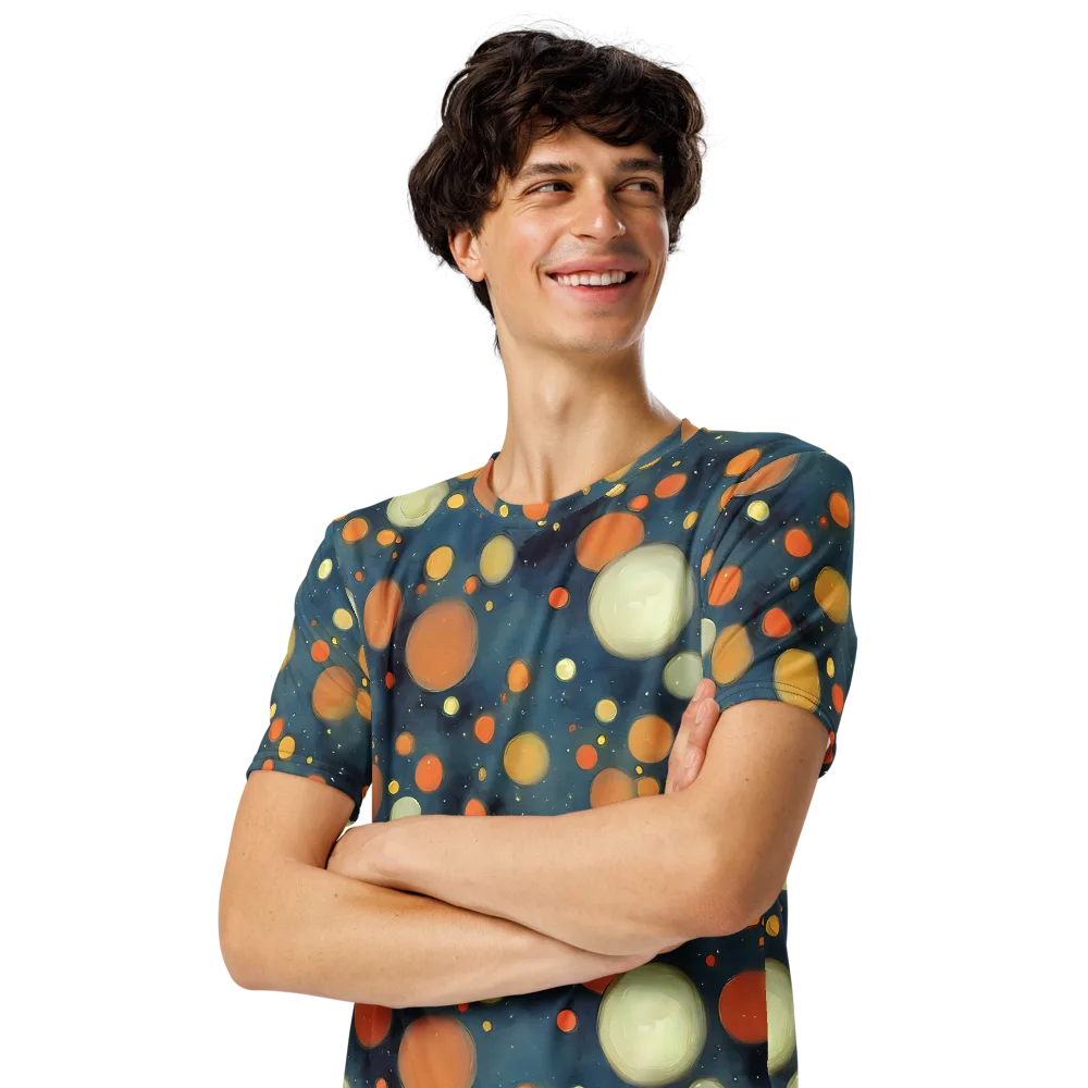 Midnight Orbs on Men's Crew Neck T-Shirt — Left Front
