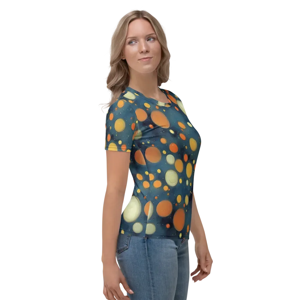Midnight Orbs on Women's Crew Neck T-Shirt — Right