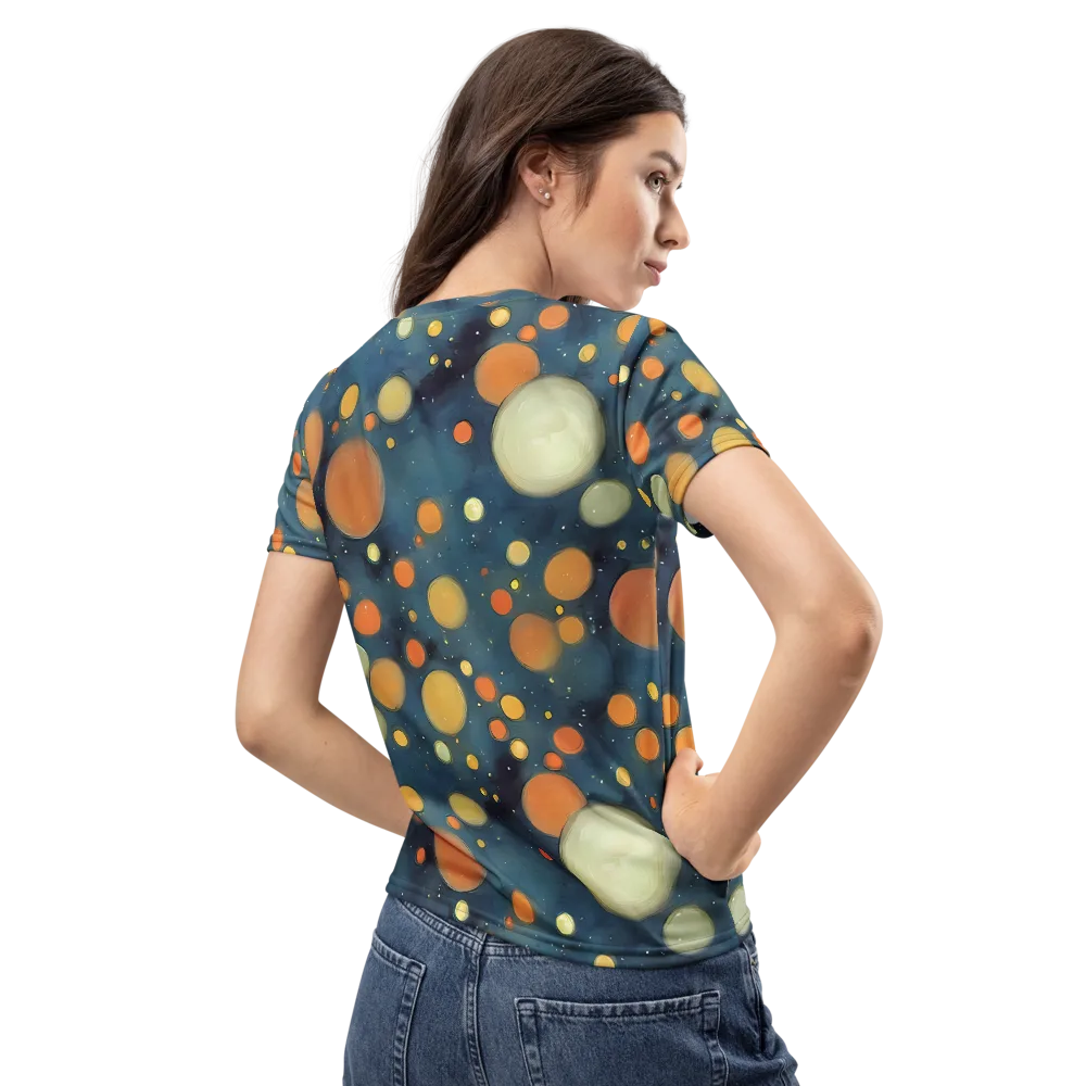 Midnight Orbs on Women's Crew Neck T-Shirt — Back