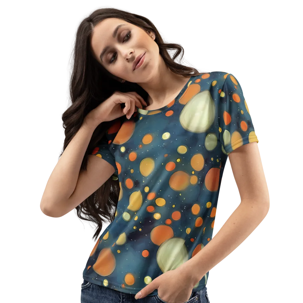 Midnight Orbs on Women's Crew Neck T-Shirt — Left Front