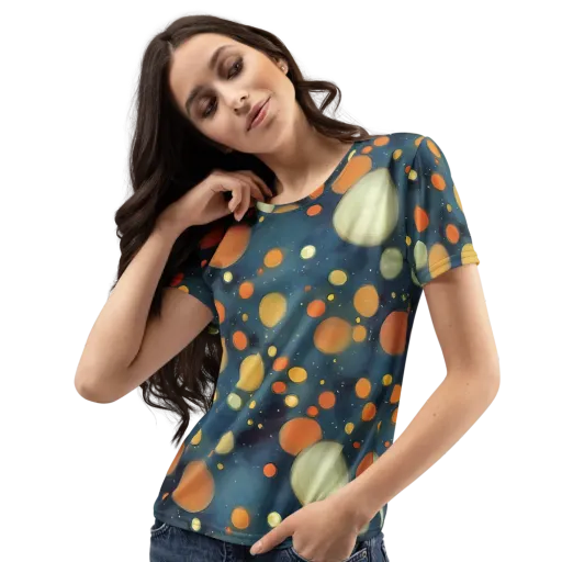 Midnight Orbs on a Women's Crew Neck T-Shirt