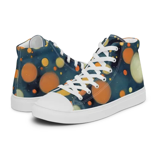 Midnight Orbs on a Women's High Top Canvas Shoes
