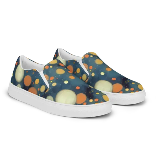 Midnight Orbs on a Men's Slip-On Canvas Shoes