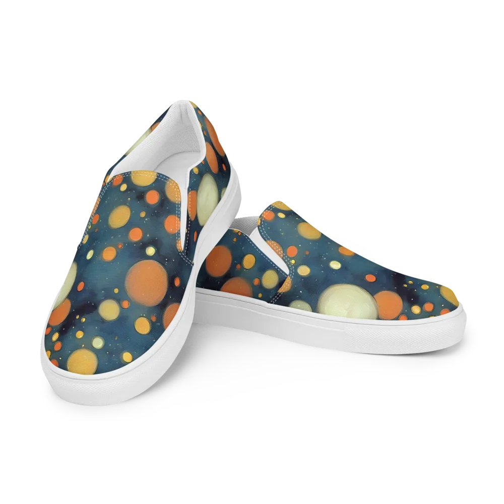 Midnight Orbs on Men's Slip-On Canvas Shoes — Left Front