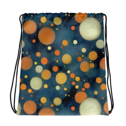 Midnight Orbs on a Drawstring Bag