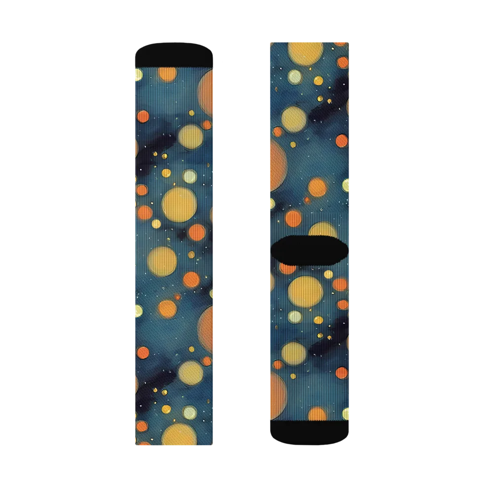Midnight Orbs on Socks — Left Sock