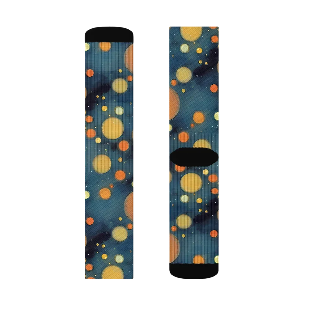 Midnight Orbs on Socks — Right Sock