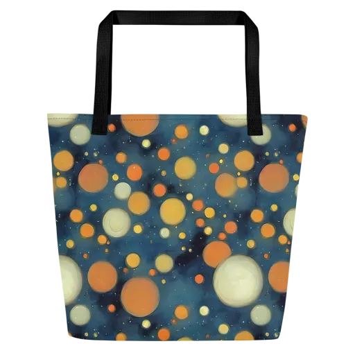 Midnight Orbs on a Large Tote Bag W/ Pocket