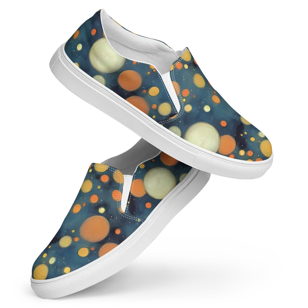Midnight Orbs on Women's Slip-On Canvas Shoes — Front