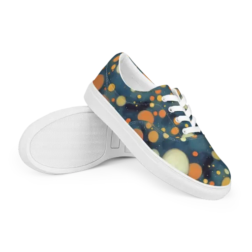 Midnight Orbs on a Men's Lace-Up Canvas Shoes