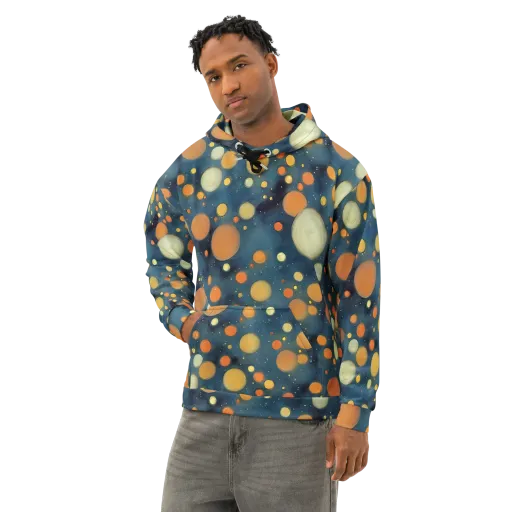 Midnight Orbs on a Cotton Hoodie
