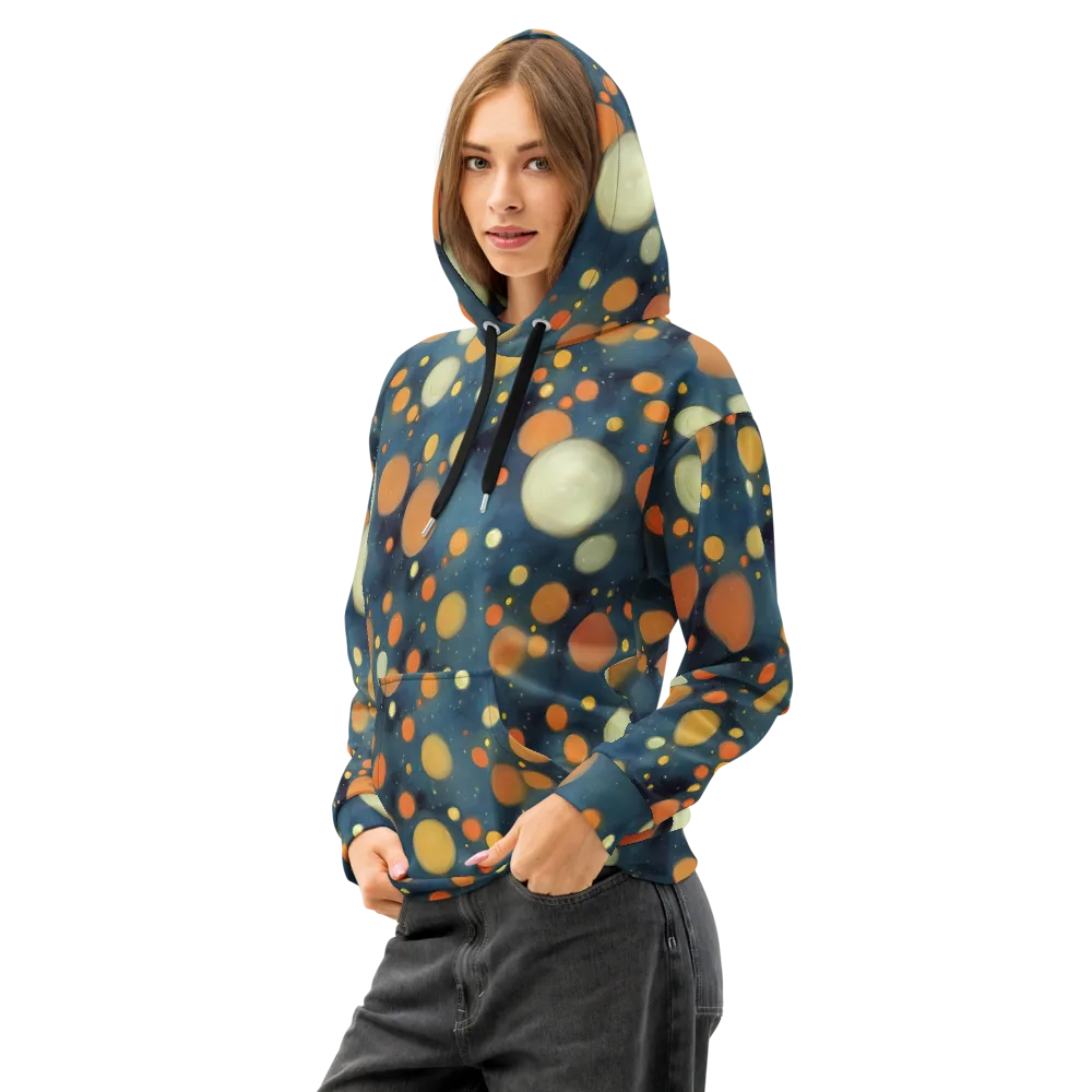 Midnight Orbs on Cotton Hoodie — Left Front