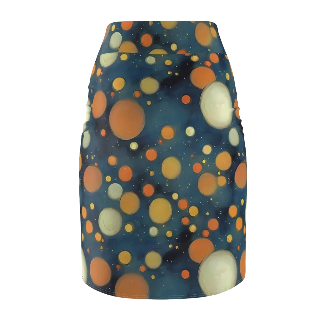 Midnight Orbs on Pencil Skirt — Back