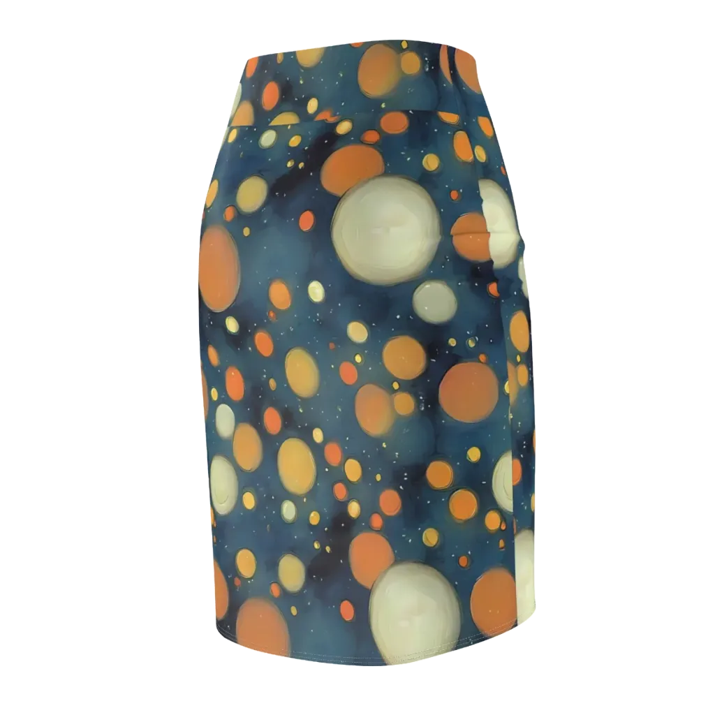 Midnight Orbs on Pencil Skirt — Back Side