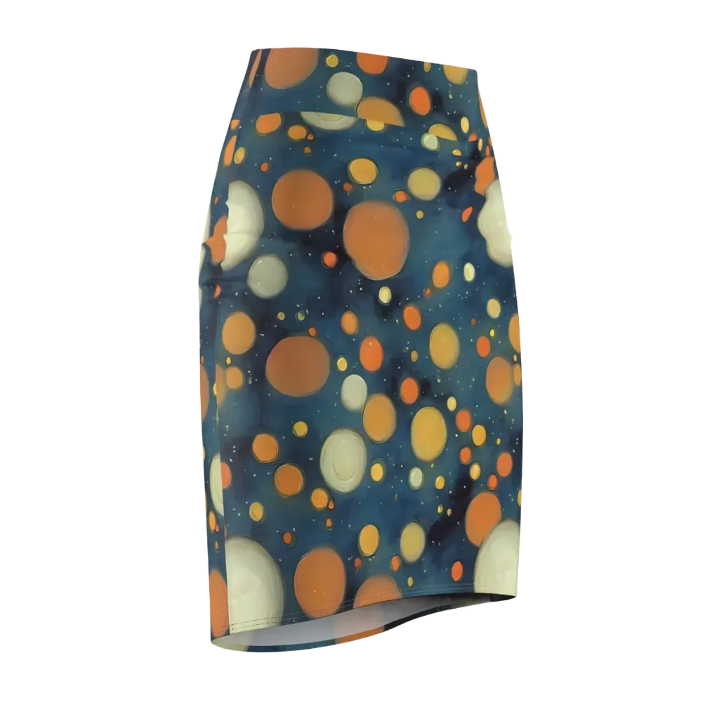 Midnight Orbs on Pencil Skirt — Front Side