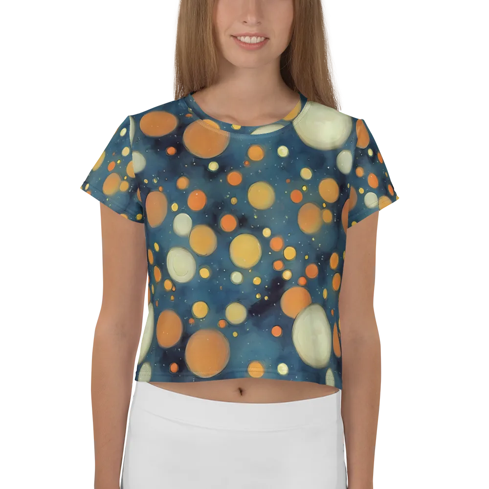 Midnight Orbs on Crop Tee — Front