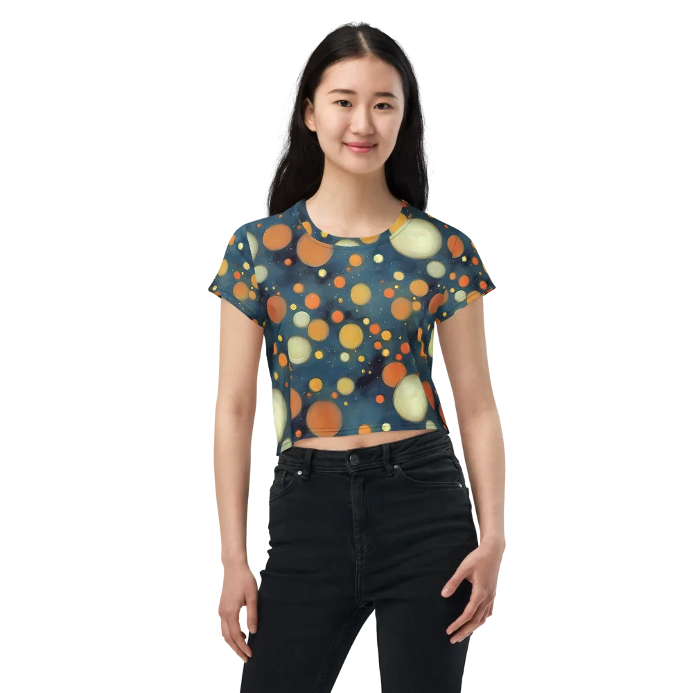 Midnight Orbs on Crop Tee — Front