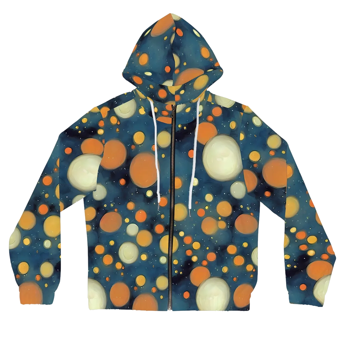 Midnight Orbs on Women's Full-Zip Hoodie — Front