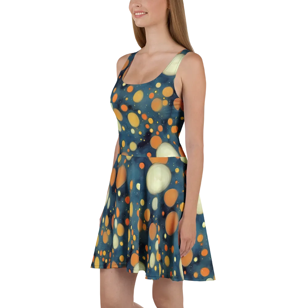 Midnight Orbs on Skater Dress — Left