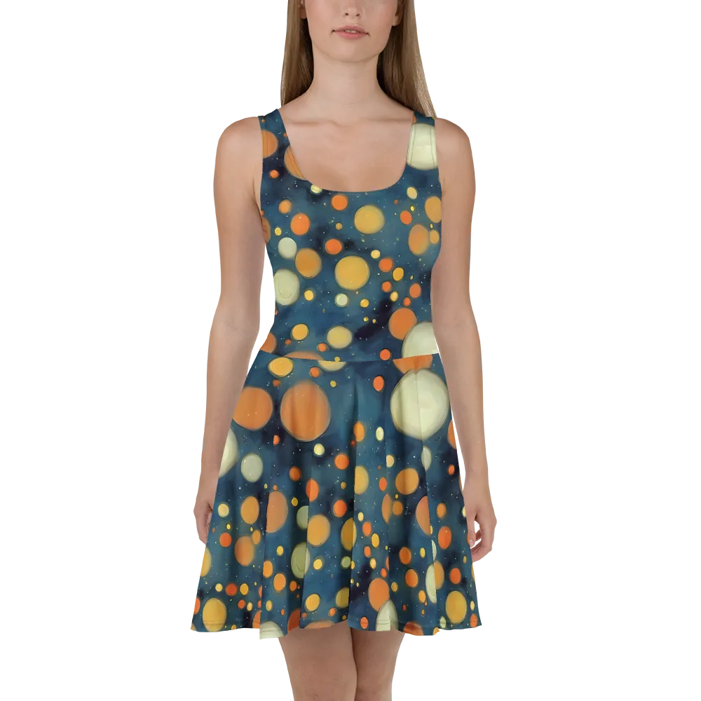 Midnight Orbs on Skater Dress — Front