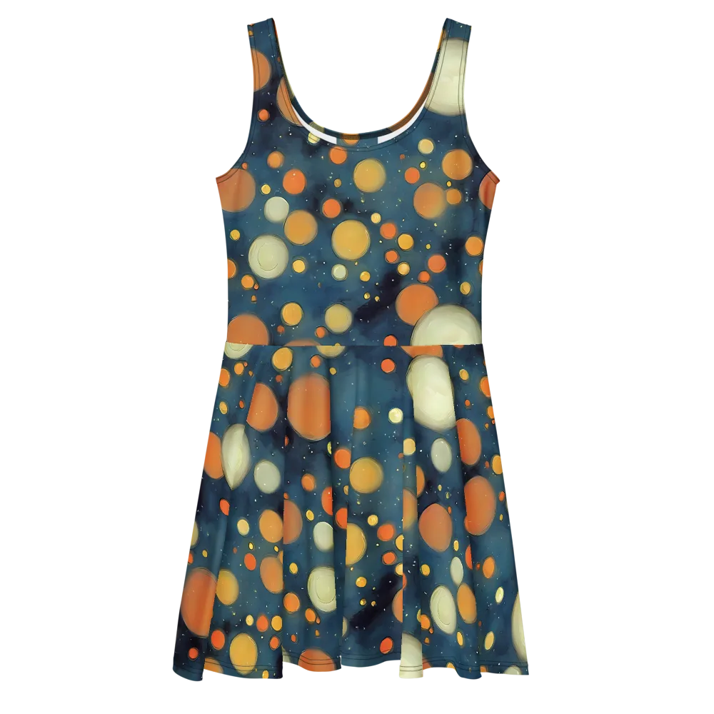 Midnight Orbs on Skater Dress — Front