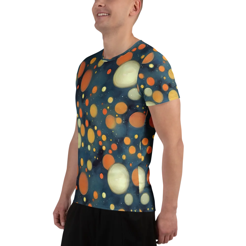 Midnight Orbs on Men's Athletic T-Shirt — Left