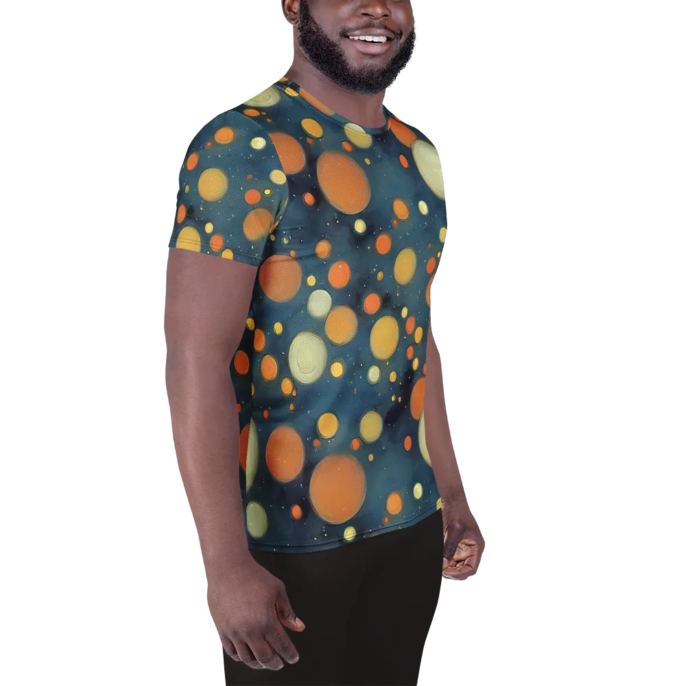 Midnight Orbs on Men's Athletic T-Shirt — Right