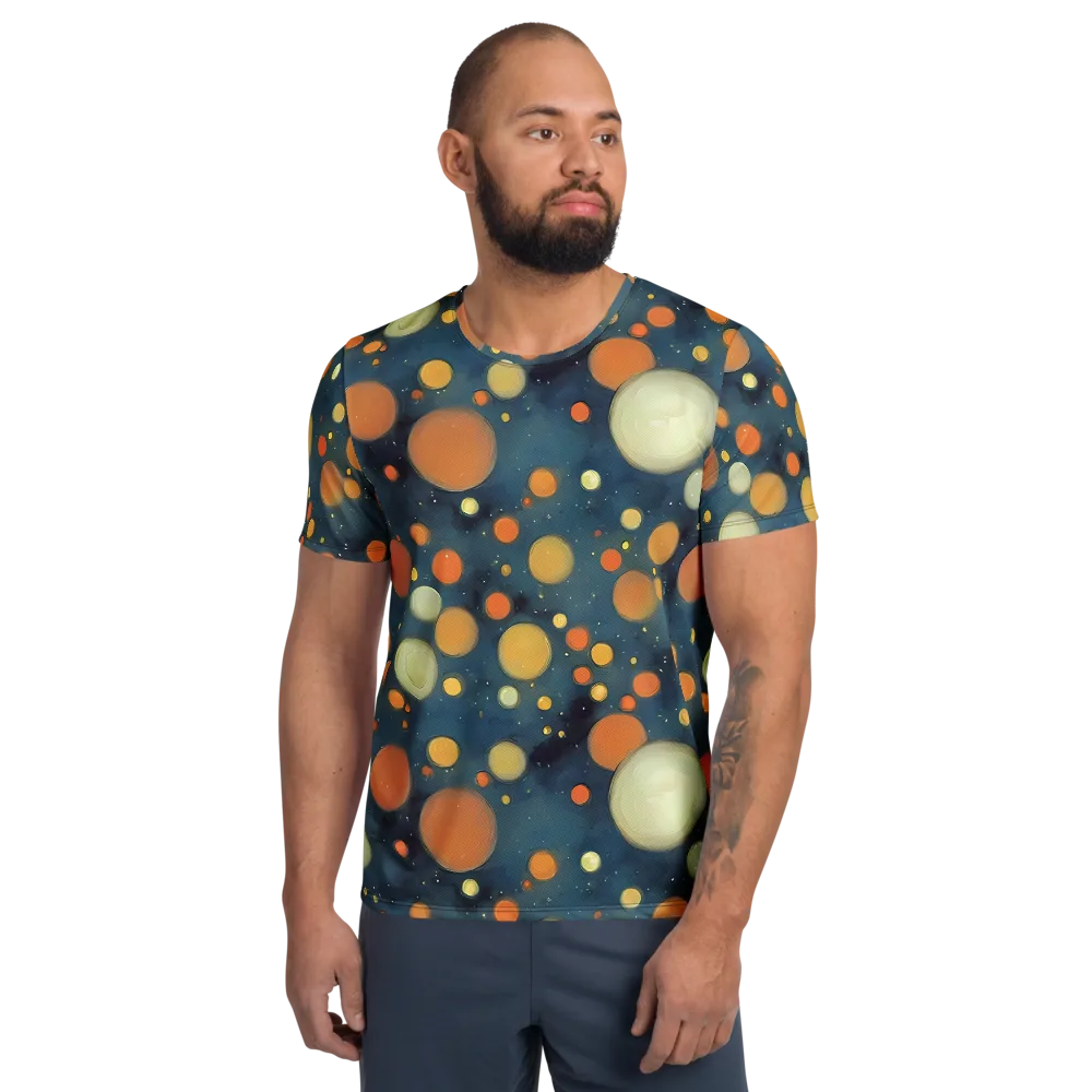 Midnight Orbs on Men's Athletic T-Shirt — Front