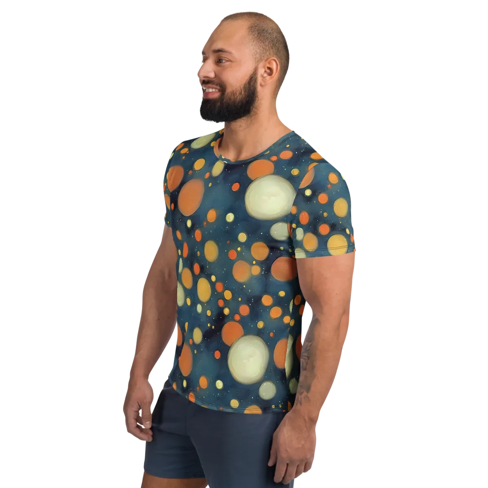 Midnight Orbs on Men's Athletic T-Shirt — Left