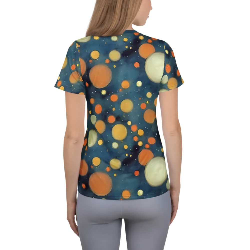 Midnight Orbs on Women's Athletic T-Shirt — Back