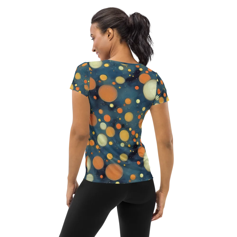 Midnight Orbs on Women's Athletic T-Shirt — Back