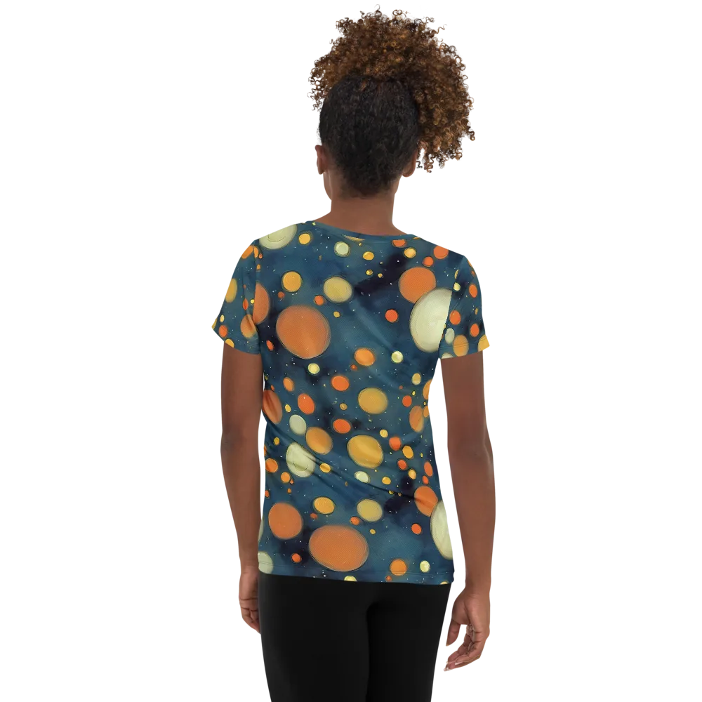 Midnight Orbs on Women's Athletic T-Shirt — Back