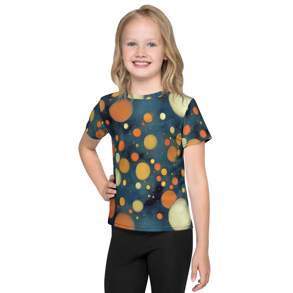 Midnight Orbs on Kids Crew Neck T-Shirt — Front