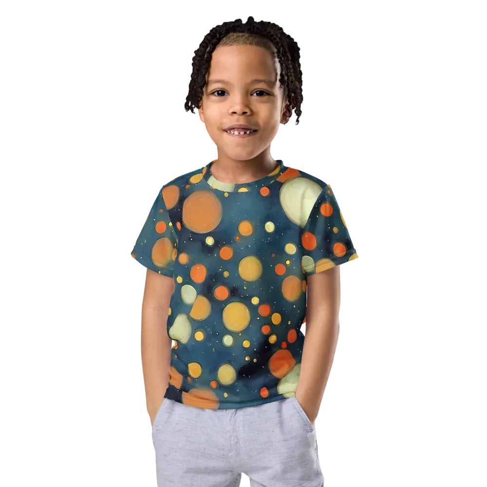 Midnight Orbs on Kids Crew Neck T-Shirt — Front